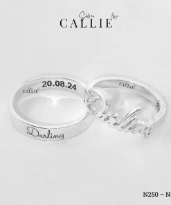 Alternative view of N250 - N367: Nhẫn Bạc Thiết Kế Callie Silver Theo Tên Yêu Cầu