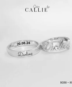 N250 - N367: Nhẫn Bạc Thiết Kế Callie Silver Theo Tên Yêu Cầu