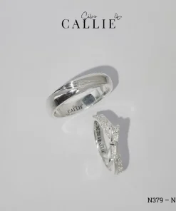 Alternative view of N379 - N565: Nhẫn bạc đôi thiết kế Callie Silver nơ