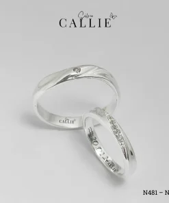 N571 - N481: Nhẫn Bạc Thiết Kế Callie Silver Xoắn Đính Đá