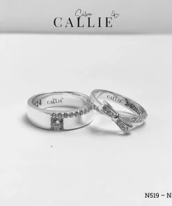 Alternative view of N519 - N379: Nhẫn Bạc Đôi Thiết Kế Callie Silver