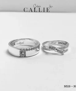 N519 - N379: Nhẫn Bạc Đôi Thiết Kế Callie Silver