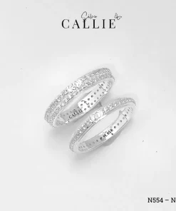 Alternative view of N554 - N555: Nhẫn Bạc Thiết Kế Callie Silver Đính Đá Full Nhẫn