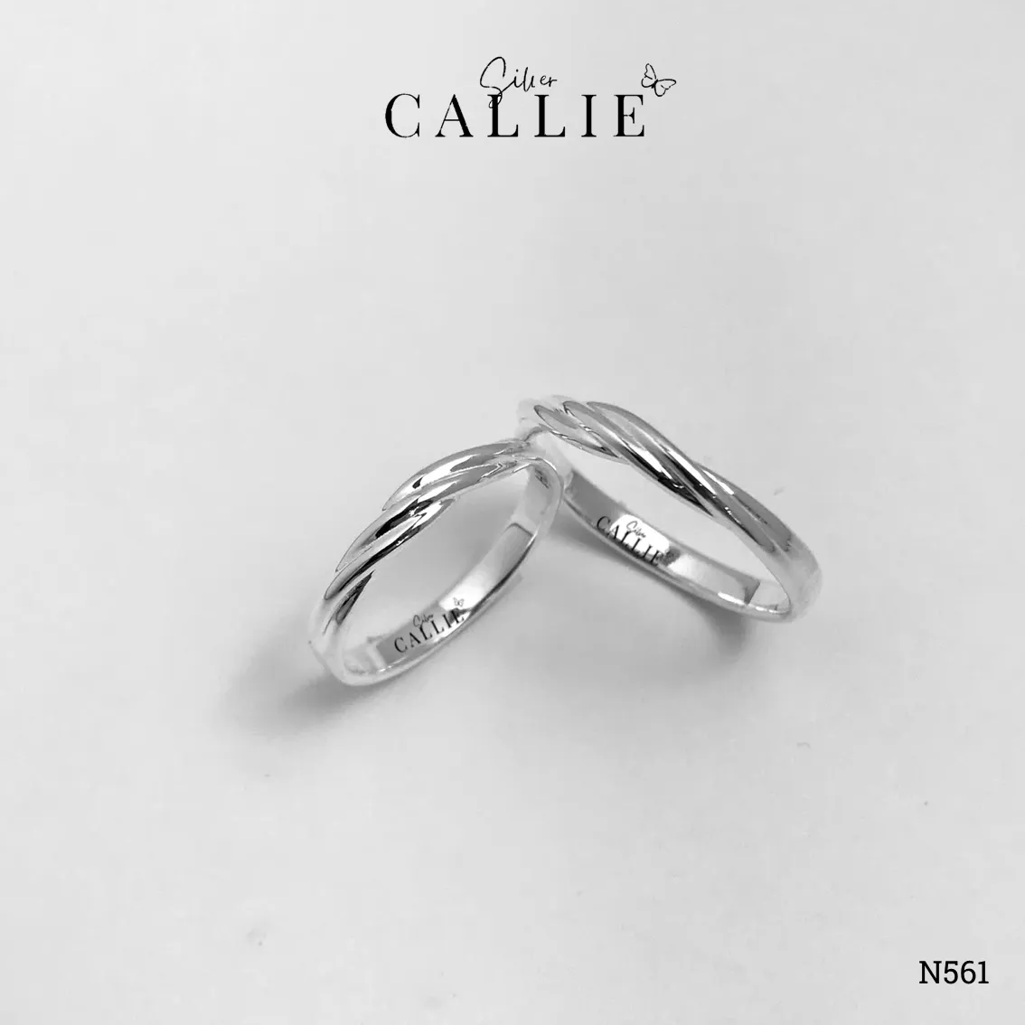 N561 - Nhẫn Bạc Thiết Kế Callie Silver Đai Xoắn - Hình ảnh 3