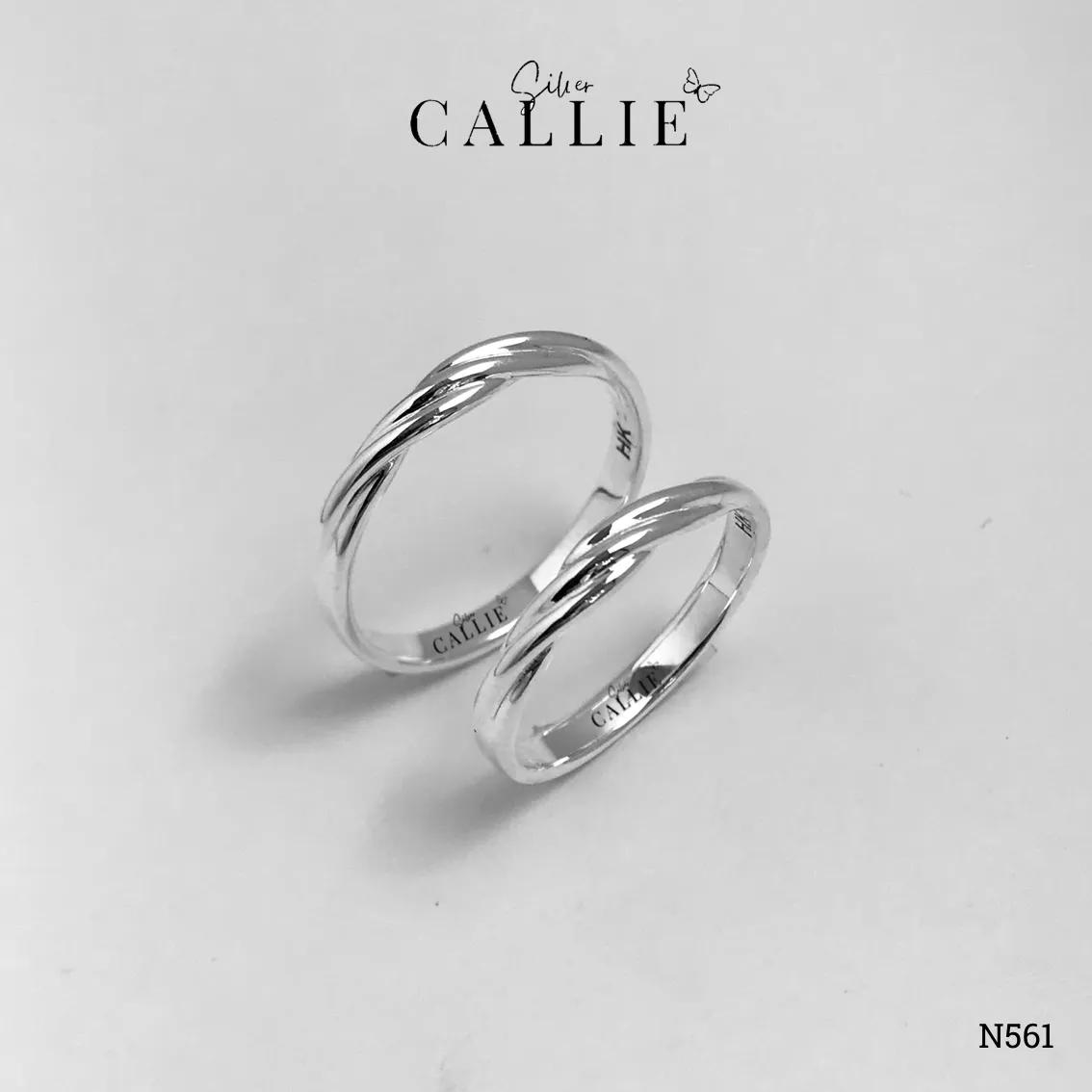 N561 - Nhẫn Bạc Thiết Kế Callie Silver Đai Xoắn - Hình ảnh 4