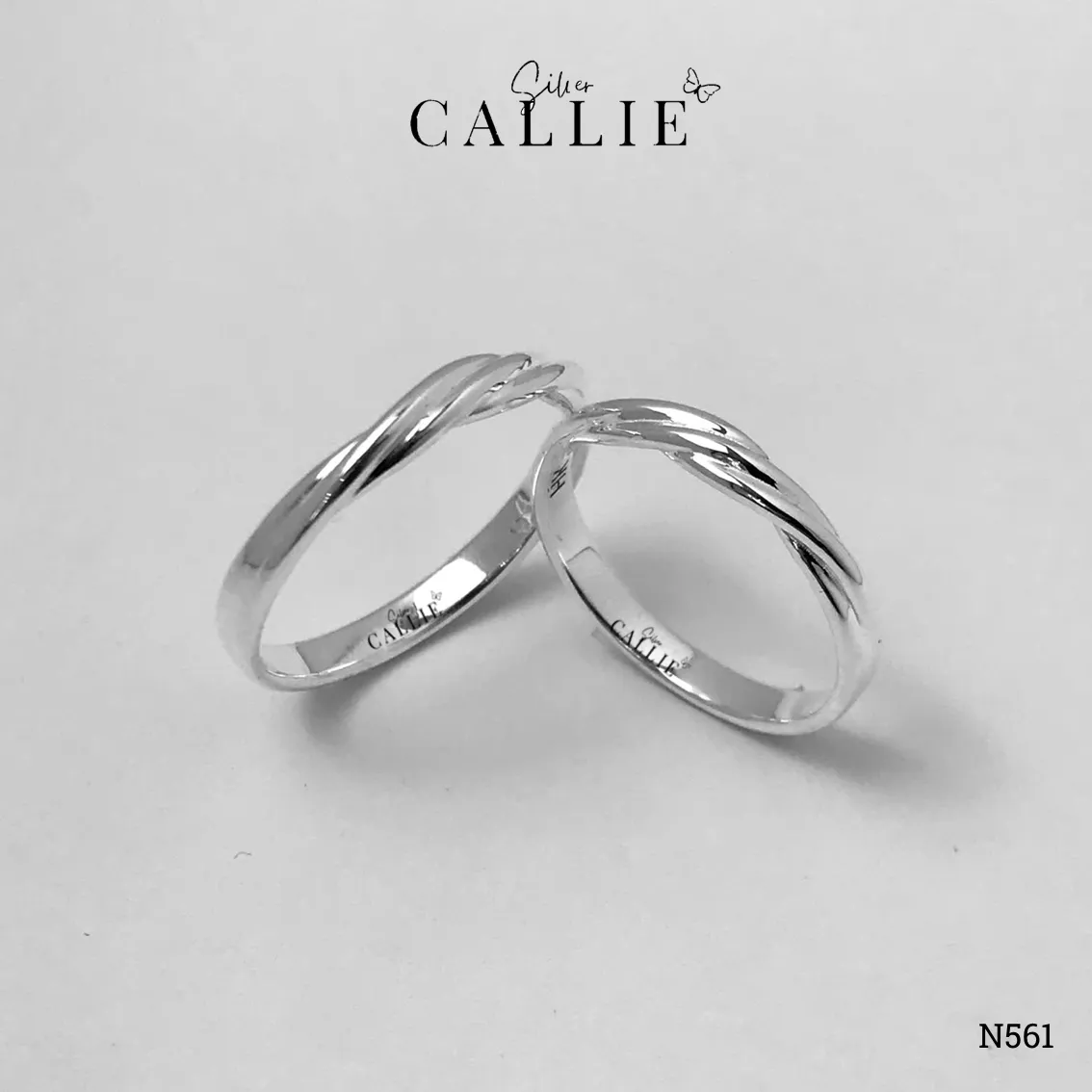 N561 - Nhẫn Bạc Thiết Kế Callie Silver Đai Xoắn - Hình ảnh 6