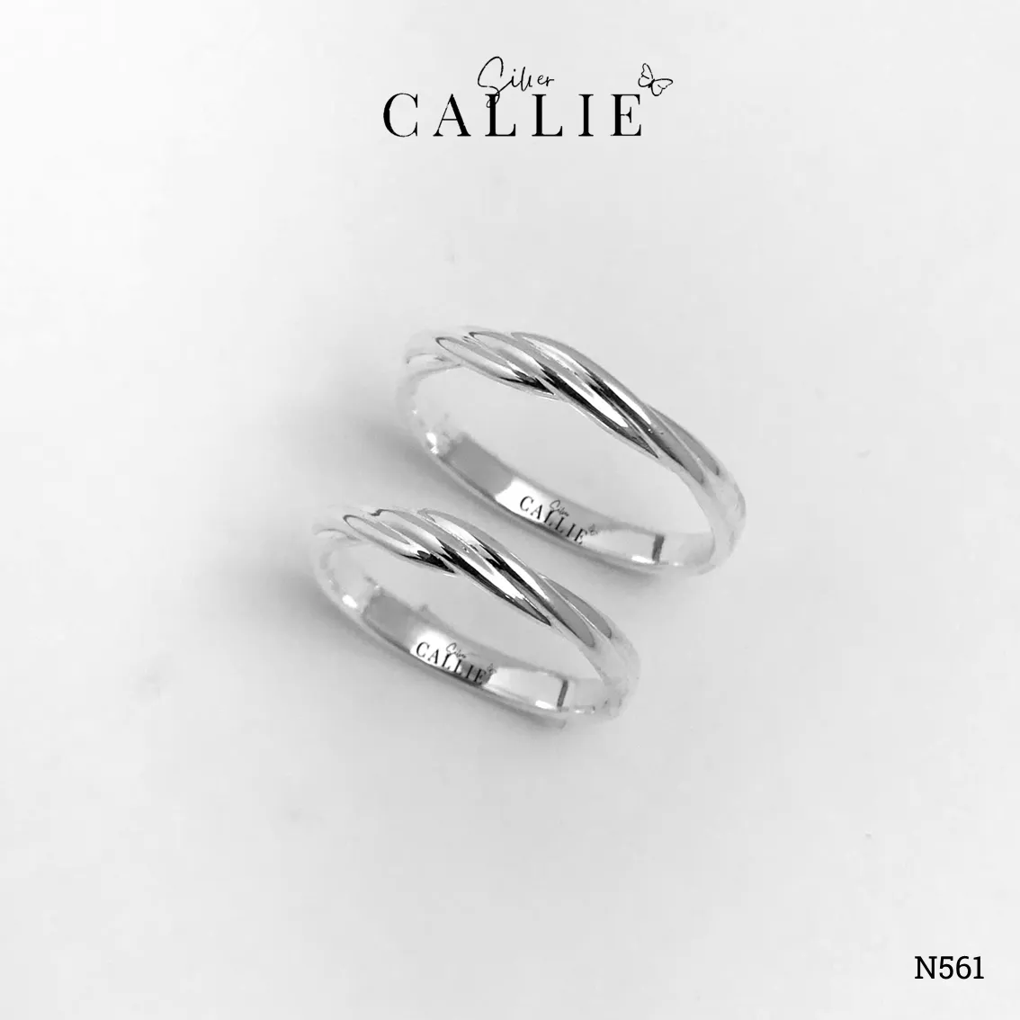 N561 - Nhẫn Bạc Thiết Kế Callie Silver Đai Xoắn