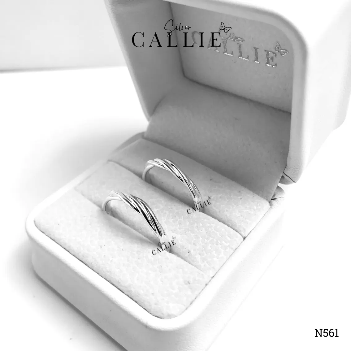 N561 - Nhẫn Bạc Thiết Kế Callie Silver Đai Xoắn - Hình ảnh 8