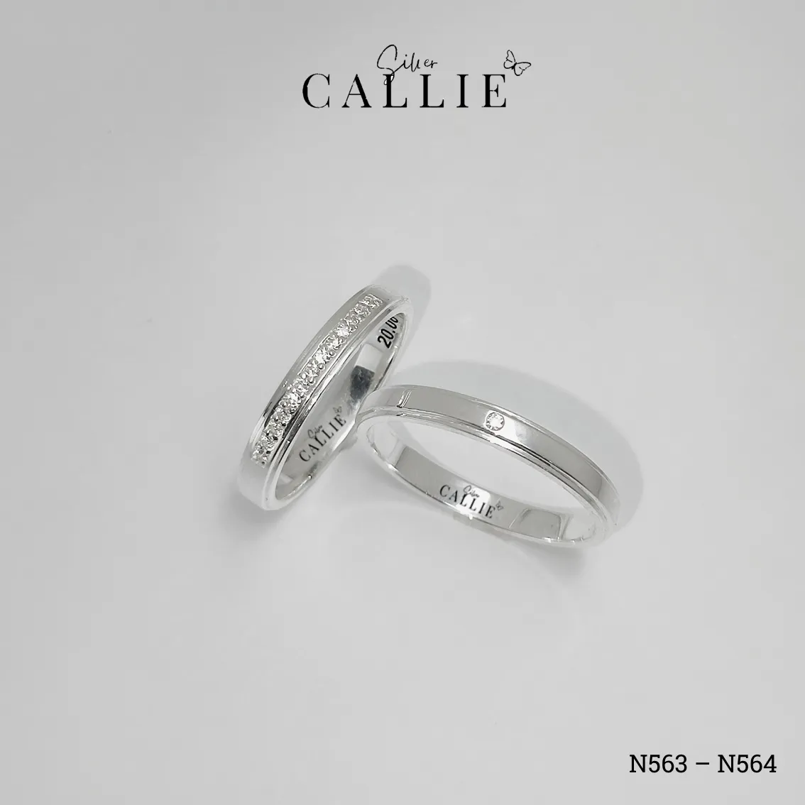 N563 - N564: Nhẫn Bạc Thiết Kế Callie Silver Đính Đá - Hình ảnh 8