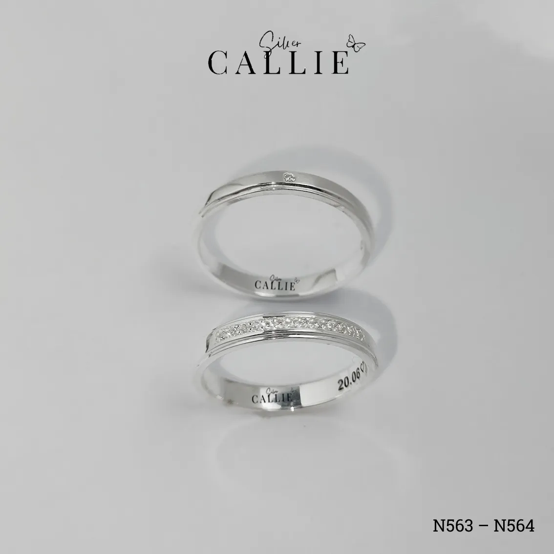 N563 - N564: Nhẫn Bạc Thiết Kế Callie Silver Đính Đá - Hình ảnh 2
