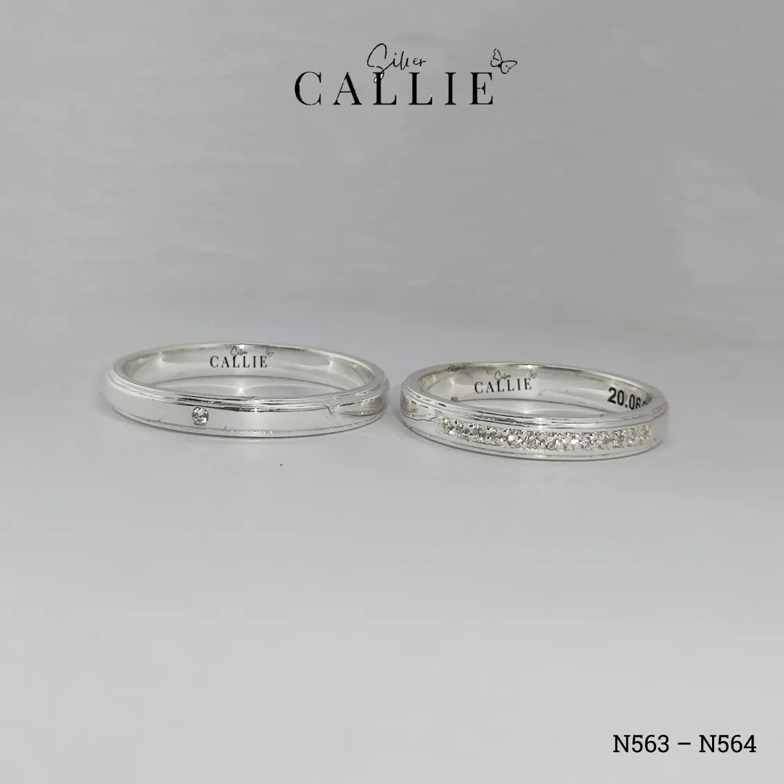 N563 - N564: Nhẫn Bạc Thiết Kế Callie Silver Đính Đá - Hình ảnh 3