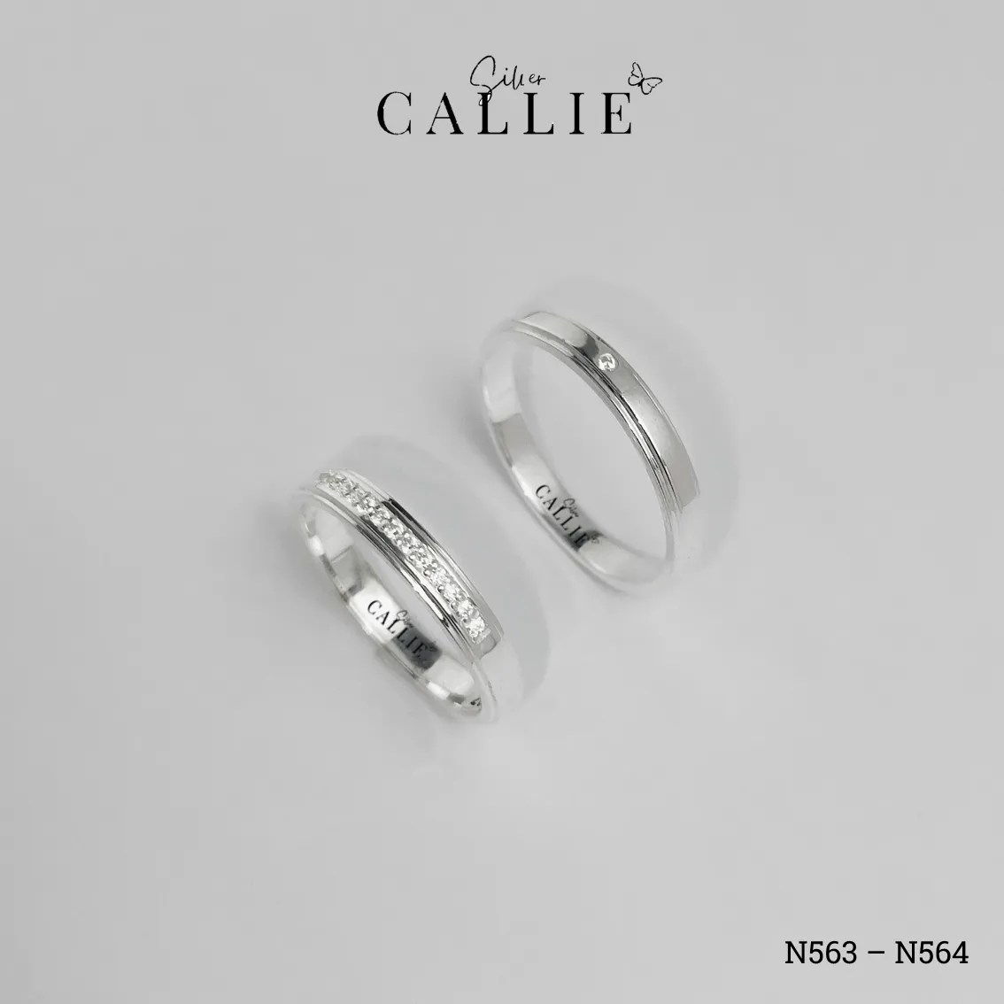 N563 - N564: Nhẫn Bạc Thiết Kế Callie Silver Đính Đá - Hình ảnh 4