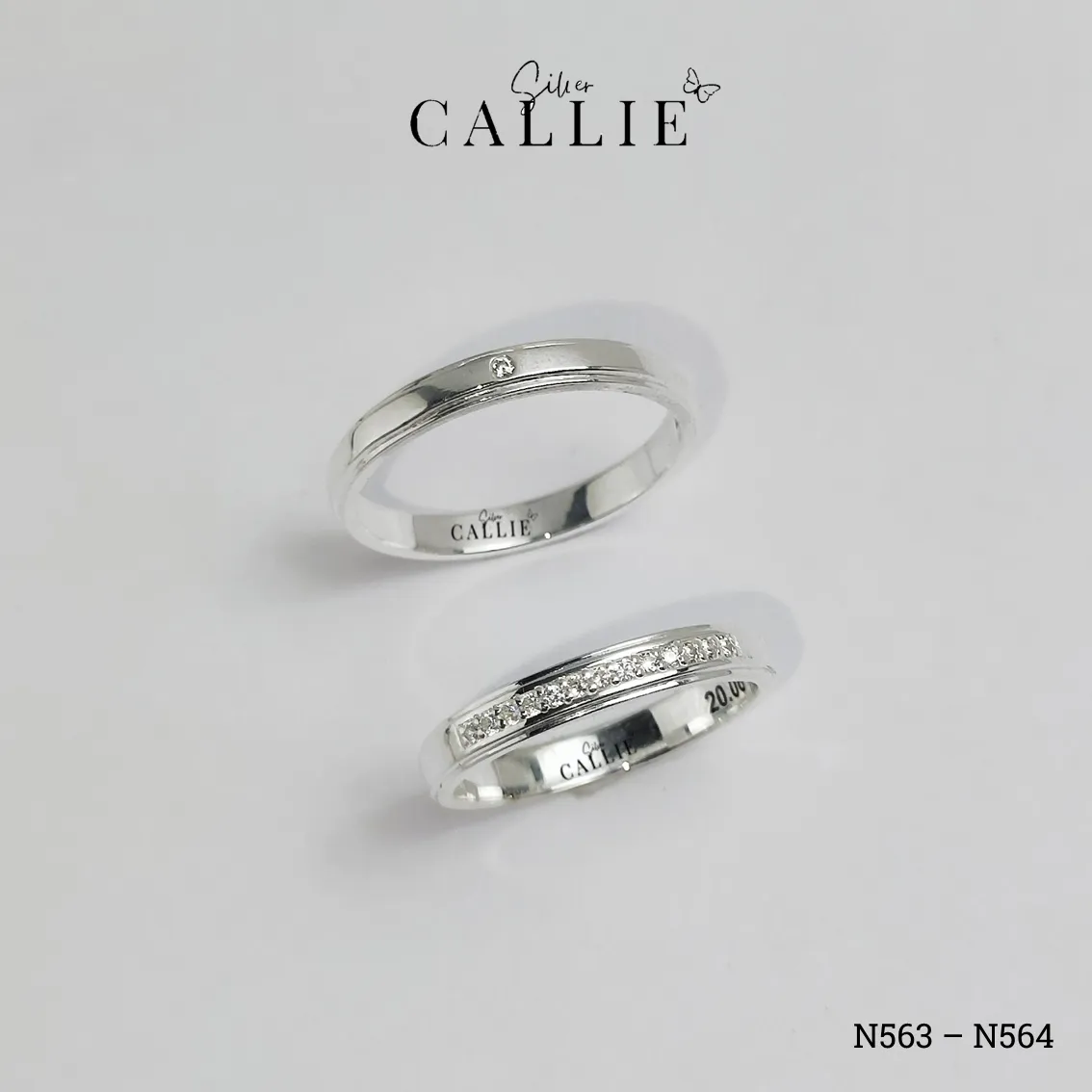 N563 - N564: Nhẫn Bạc Thiết Kế Callie Silver Đính Đá - Hình ảnh 6