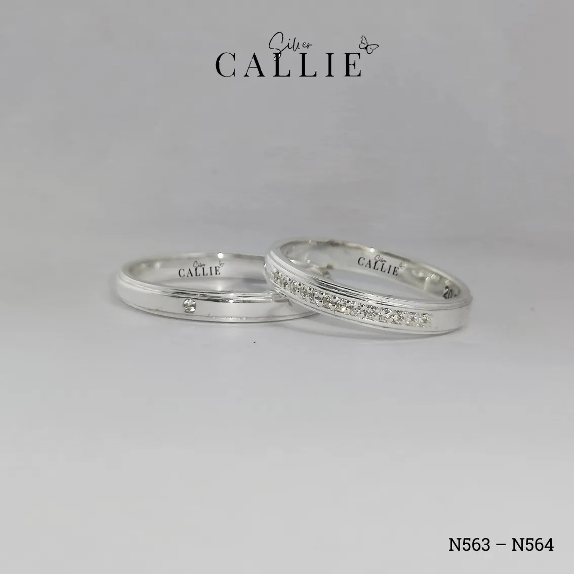 N563 - N564: Nhẫn Bạc Thiết Kế Callie Silver Đính Đá - Hình ảnh 7