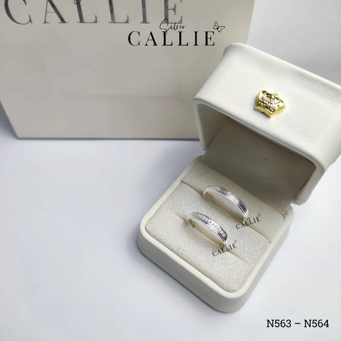 N563 - N564: Nhẫn Bạc Thiết Kế Callie Silver Đính Đá - Hình ảnh 9