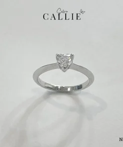 N566 - Nhẫn Bạc Thiết Kế Callie Silver Trái Tim Đai Trơn