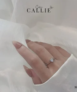 Alternative view of N566 - Nhẫn Bạc Thiết Kế Callie Silver Trái Tim Đai Trơn