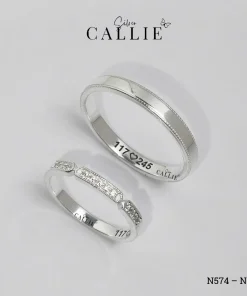 N574 - N575: Nhẫn Bạc Đôi Thiết Kế Callie Silver