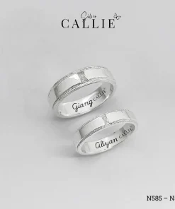 N585 - N586: Nhẫn Bạc Thiết Kế Callie Silver Đá Chữ Nhật