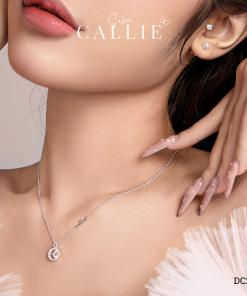 Alternative view of DC204 - Dây chuyền bạc Callie Silver mặt trăng đá moissanite