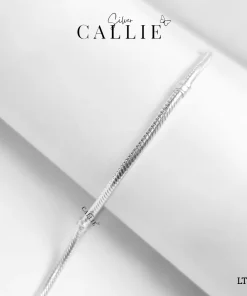 LT189 - Lắc Tay Callie Silver Dây Trơn Khóa Trụ
