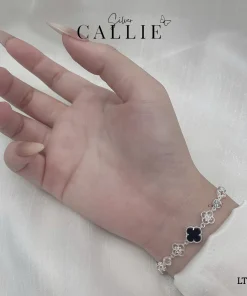 Alternative view of LT197 - Lắc tay bạc Callie Silver cỏ 4 lá đen
