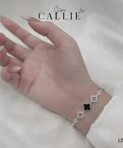 Alternative view of LT198 - Lắc tay bạc Callie Silver cỏ 4 lá đen