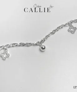 LT200 - Lắc Tay Bạc Callie Silver Cỏ 4 Lá Viền