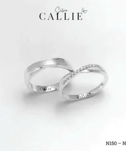 N602 - N150: Nhẫn Bạc Đôi Thiết Kế Callie Silver Đai Xoắn
