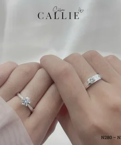 Alternative view of N280 – N286: Nhẫn Đôi Bạc Thiết Kế Callie Silver
