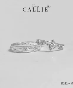 N590 - N282: Nhẫn Bạc Đôi Thiết Kế Callie Silver Vintage