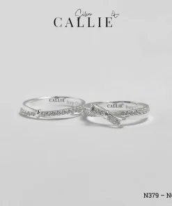 Alternative view of N604 - N379: Nhẫn Bạc Đôi Thiết Kế Callie Silver Có Nút Thắt