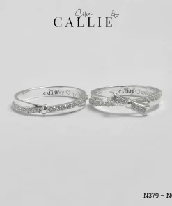 N604 - N379: Nhẫn Bạc Đôi Thiết Kế Callie Silver Có Nút Thắt