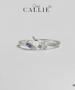 N595 - Nhẫn Bạc Thiết Kế Callie Silver Đá Màu