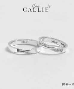 N596 - N597: Nhẫn bạc đôi thiết kế Callie Silver xoắn