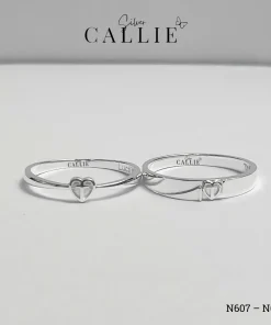Alternative view of N607 - N608: Nhẫn Bạc Thiết Kế Callie Silver Trái Tim Thập Giá