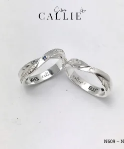 N609 - N610: Nhẫn Bạc Thiết Kế Callie Silver Đai Xoắn Bông Tuyết