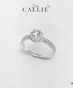 N618 - Nhẫn bạc thiết kế Callie Silver hình hoa 2 hàng đá 2 bên