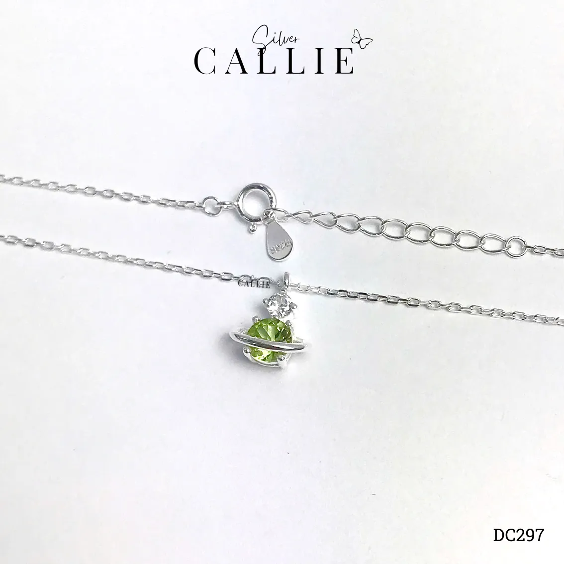 DC297 - Dây Chuyền Bạc Thiết Kế Callie Silver Đá Peridot - Hình ảnh 3