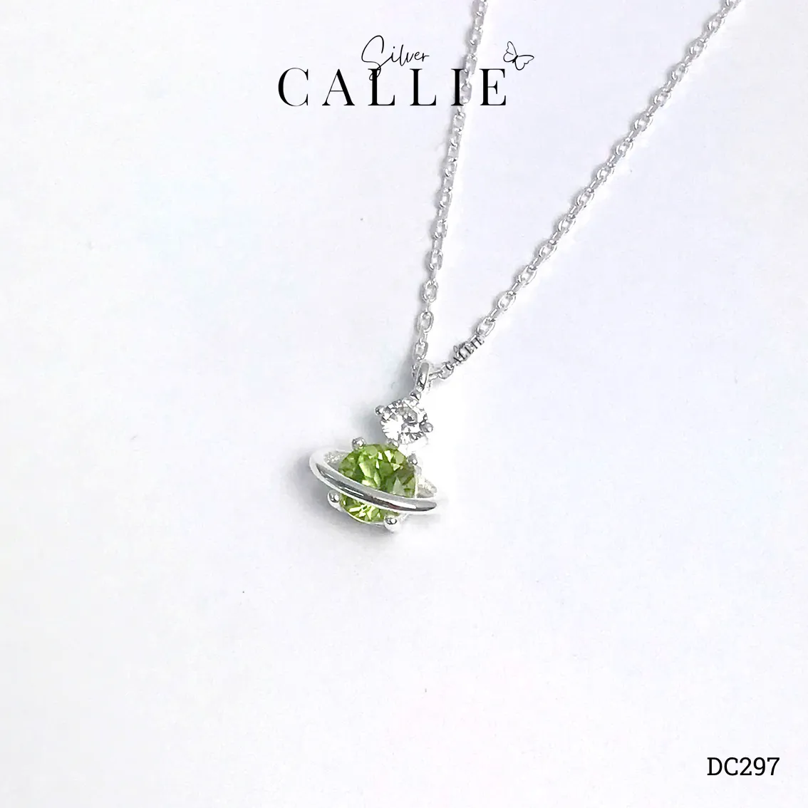 DC297 - Dây Chuyền Bạc Thiết Kế Callie Silver Đá Peridot - Hình ảnh 5