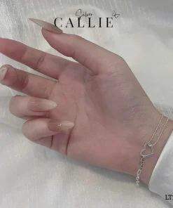 Alternative view of LT206 - Lắc Tay Bạc Callie Silver Mặt Tim Phối Hai Dây