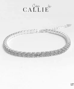 LT208 - Lắc tay bạc Callie Silver đính full đá 3li2 móc khoá