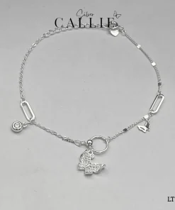 LT235 - Lắc tay bạc Callie Silver bướm đính đá treo vòng tròn