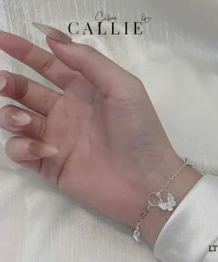Alternative view of LT235 - Lắc tay bạc Callie Silver bướm đính đá treo vòng tròn