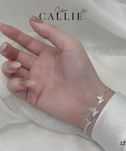 Alternative view of LT236 - Lắc tay bạc Callie Silver bướm lớn đính đá và 2 bướm nhỏ