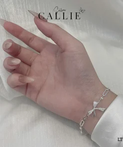 Alternative view of LT238 - Lắc tay bạc Callie Silver nơ dài đính đá và oval