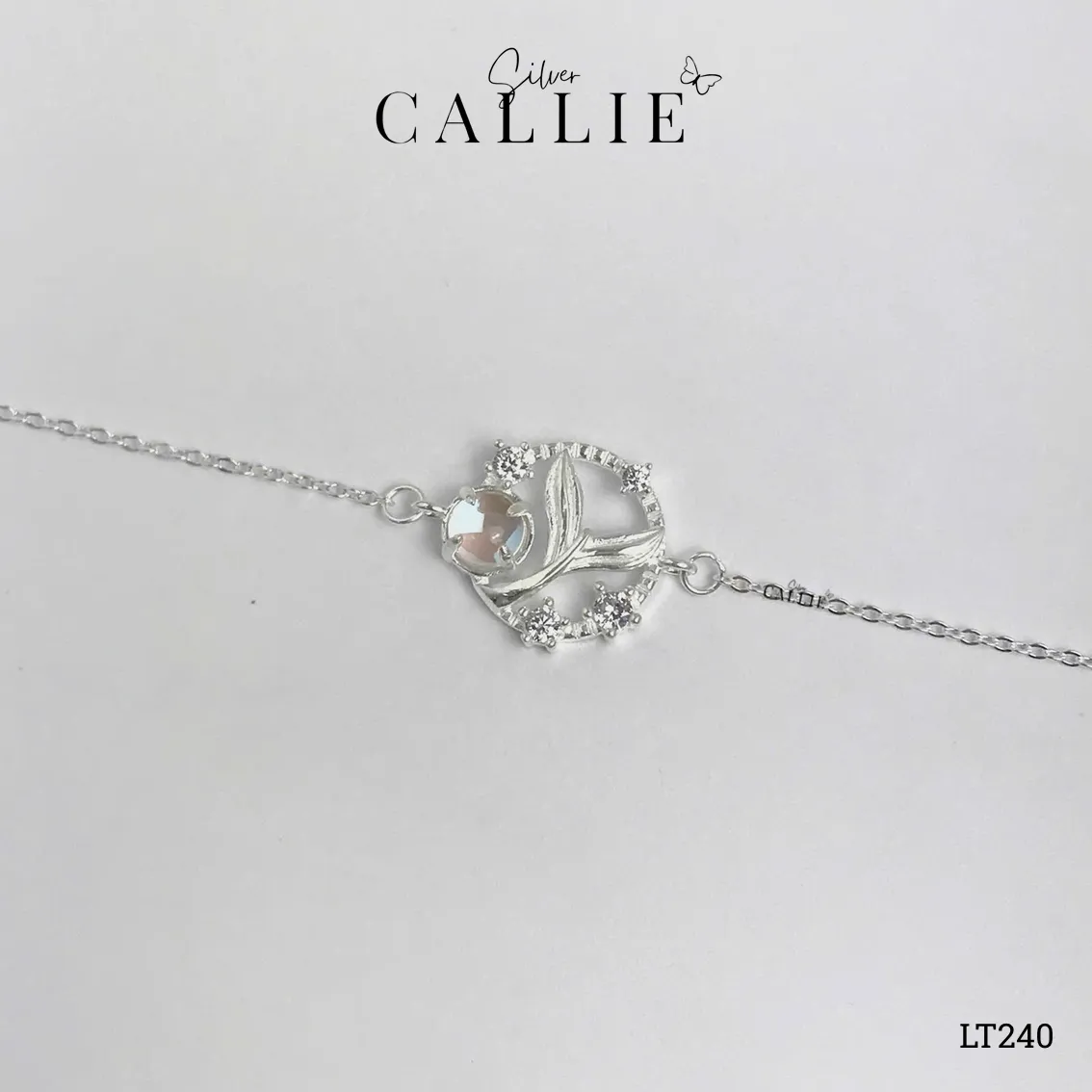 LT240 - Lắc tay bạc Callie Silver vòng tròn đuôi cá - Hình ảnh 4
