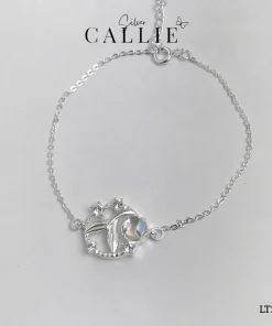 LT240 - Lắc tay bạc Callie Silver vòng tròn đuôi cá