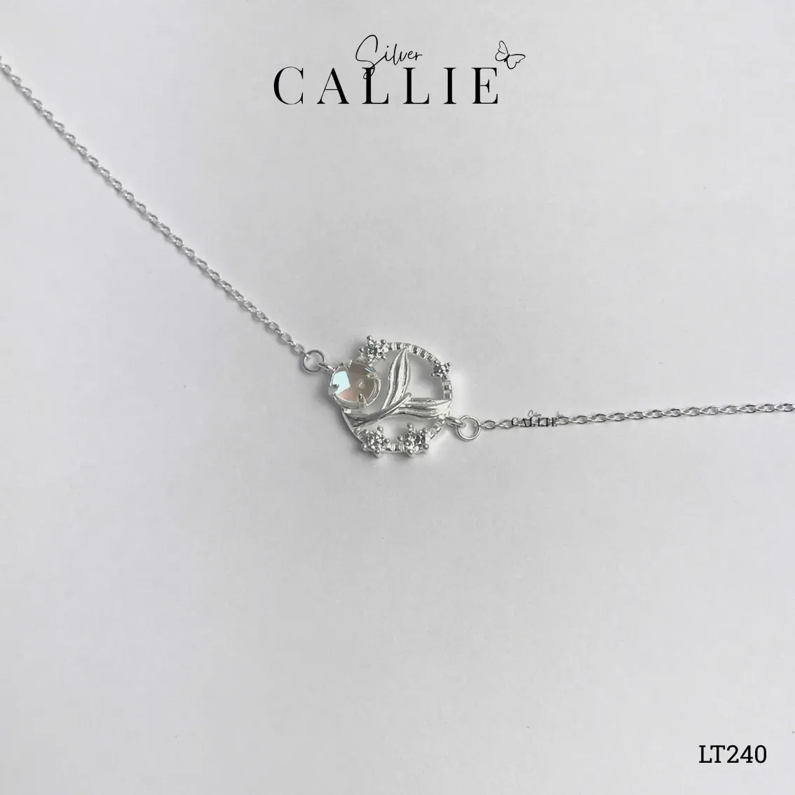 LT240 - Lắc tay bạc Callie Silver vòng tròn đuôi cá - Hình ảnh 6