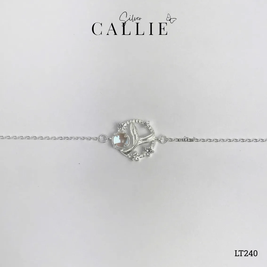 LT240 - Lắc tay bạc Callie Silver vòng tròn đuôi cá - Hình ảnh 8
